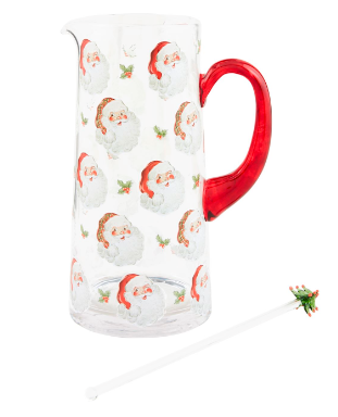 Santa Glass Pitcher Set