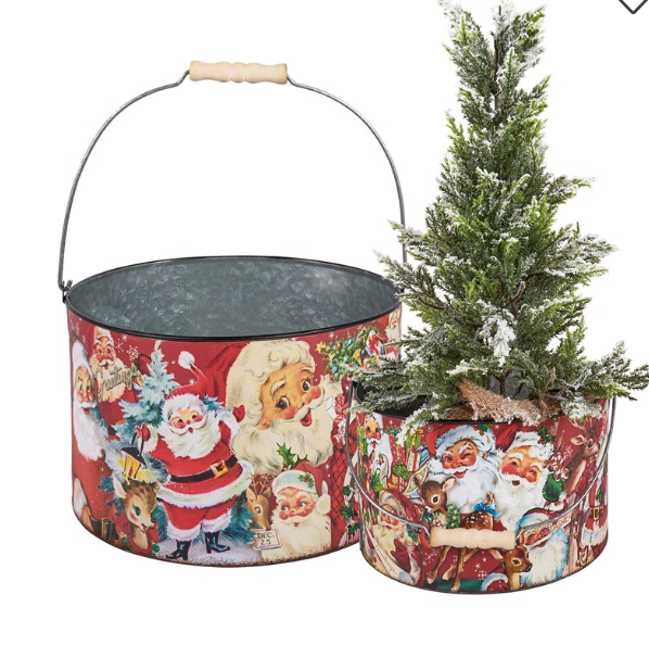 Retro Santa Bucket Set