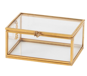 Glass Rectangular Hinged Box