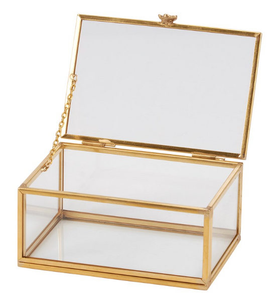 Glass Rectangular Hinged Box