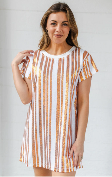 Julia Dress | Orange + White