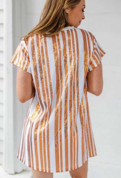 Julia Dress | Orange + White