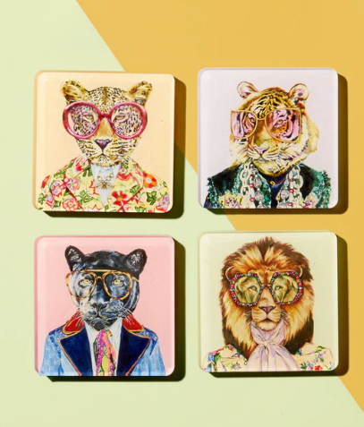 Big Cats Set of 4 Coasters