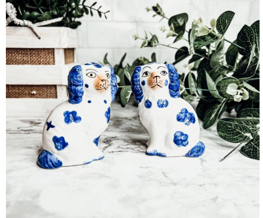 Dog Salt and Pepper Shaker Set - Hand-Painted Ceramic