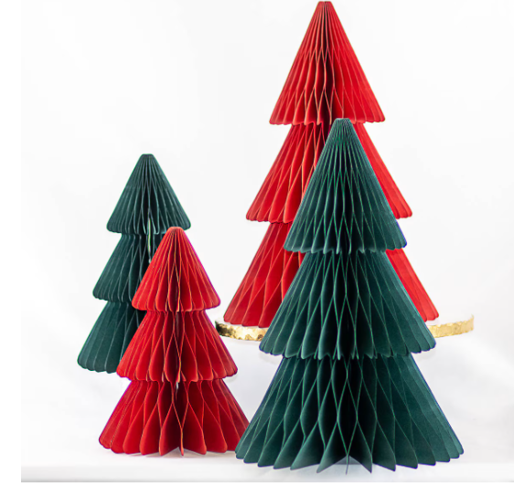 Accordion Paper Tree in Dark Green 10"