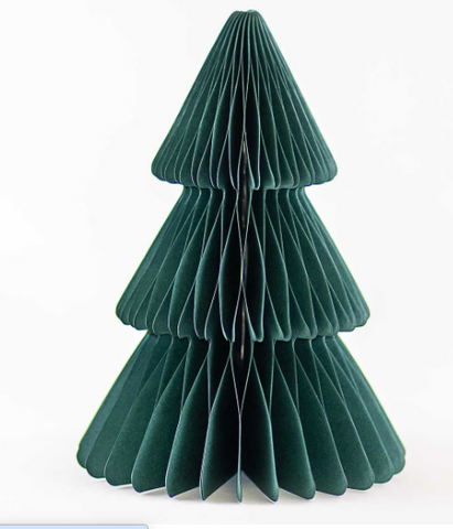 Accordion Paper Tree in Dark Green, 15"