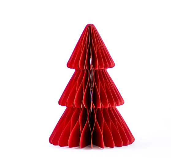 Accordion Paper Tree in Dark Red, 10"