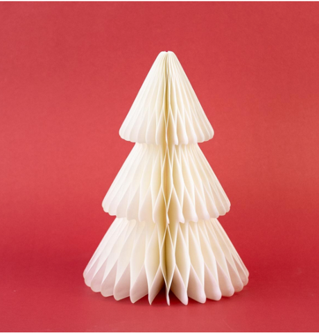 Accordion Paper Tree in Ivory 10"