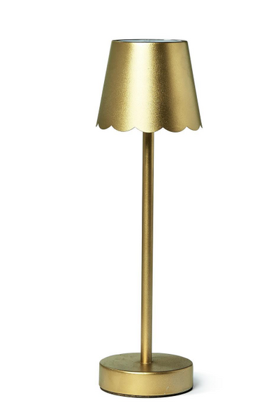 LED Cordless Table Lamp with Scalloped Edge Shade in Gift Box