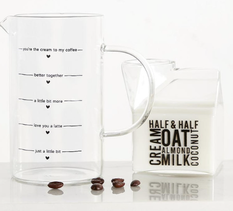 Glass Milk Carton Creamer