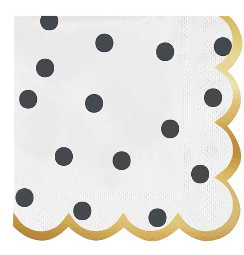 Scalloped Cocktail Napkins - Dots