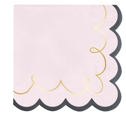 Scalloped Cocktail Napkins - Squiggles