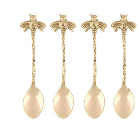 Gold Bee Spoons - Set of 4