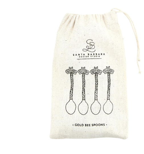 Gold Bee Spoons - Set of 4