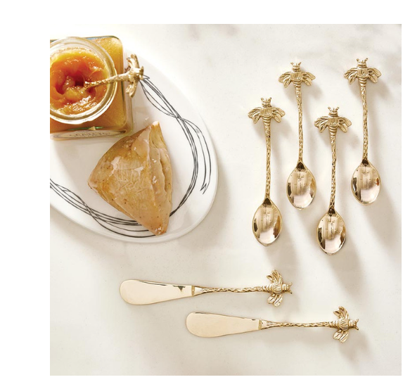 Gold Bee Spoons - Set of 4