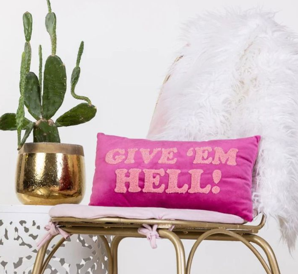 Give Em Hell Towel Loop Lumbar Pillow