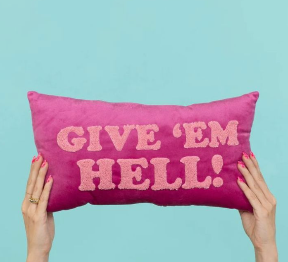 Give Em Hell Towel Loop Lumbar Pillow