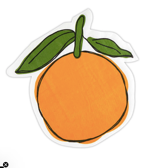 Die-Cut Cocktail Napkins - Orange