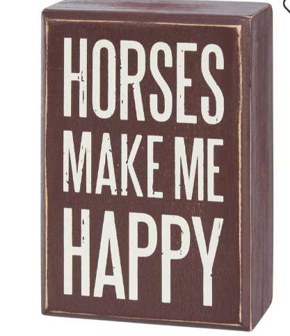 Horses Make Me Happy Box Sign And Sock Set
