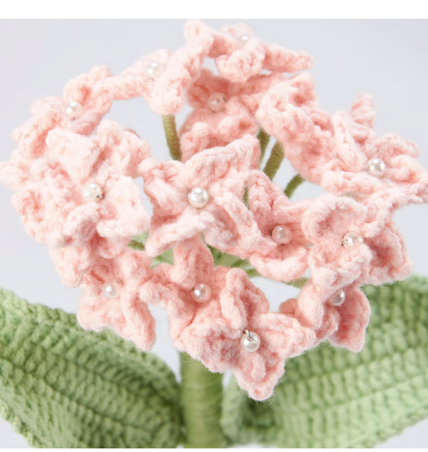 Pink Hydrangea Crochet Flower