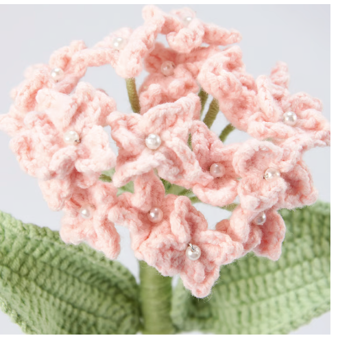 Pink Hydrangea Crochet Flower