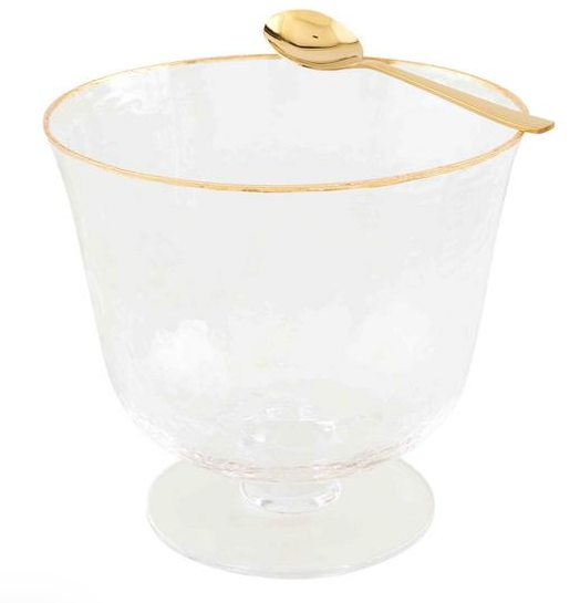 Gold Edge Glass Pedestal Bowl