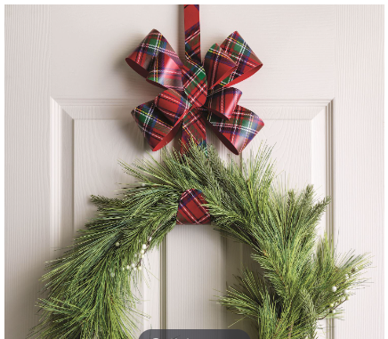 Tartan Bow Wreath Hanger
