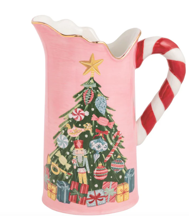 Tree Candy Cane Handle Pitcher