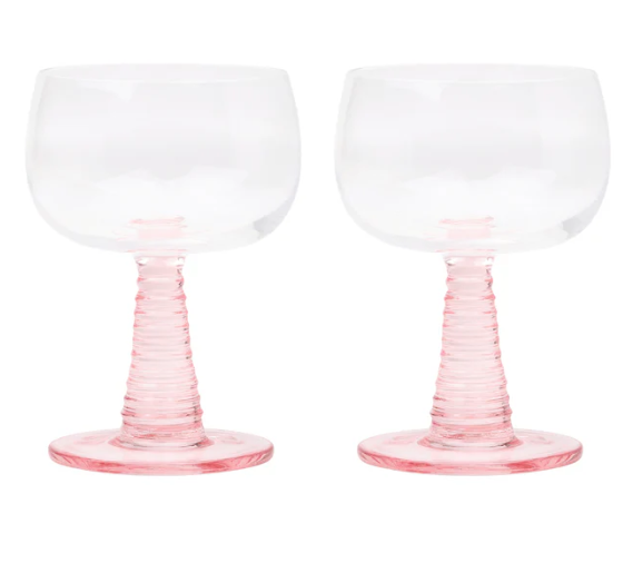 THE ROMY SET OF 2 WINE GLASSES - BLUSH