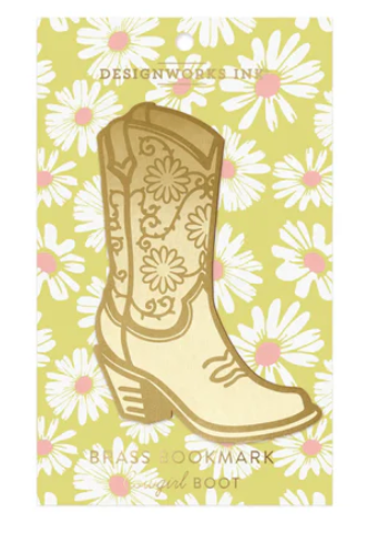 Brass Bookmark Cowgirl Boot