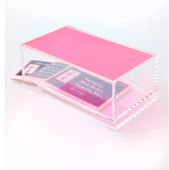 Mahjong Acrylic Box - Neon Pink Lid