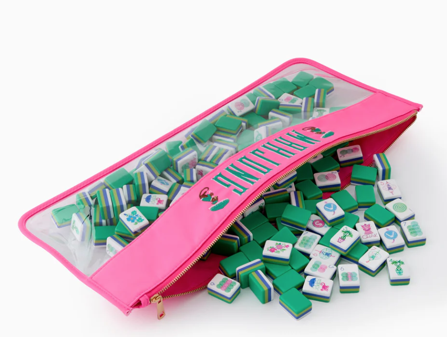 Pink Monkey Mahjong Bag