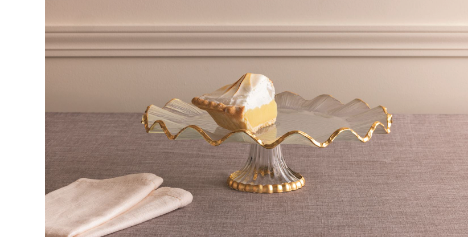 Gold Edge Ruffle Cake Stand