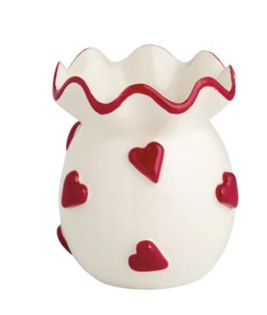 Ruffle Bud Vase with Hearts
