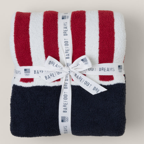 Cozychic® Team USA Flag Olympic Ring Throw by Barefoot Dreams