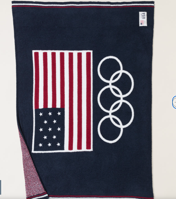 Cozychic® Team USA Flag Olympic Ring Throw by Barefoot Dreams