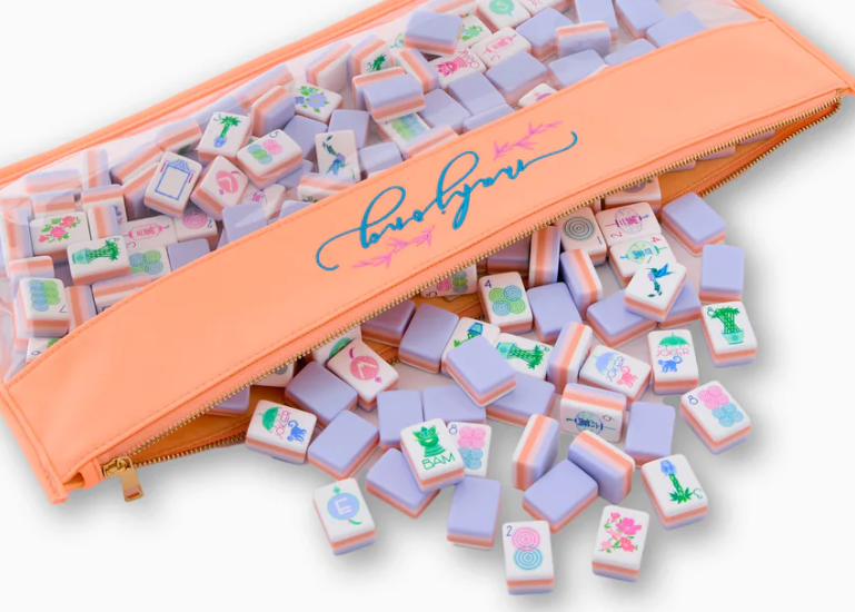 Peach Script Mahjong Bag