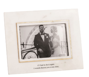 Choose You Gold Inlay Marble Frame
