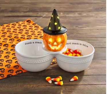 Light-Up Witch Jack-O-Lantern Sitter