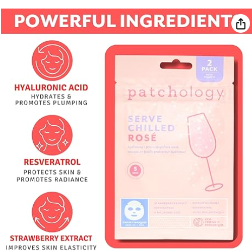 Patchology Serve Chilled Rosé Facial Sheet Mask (2 pack)