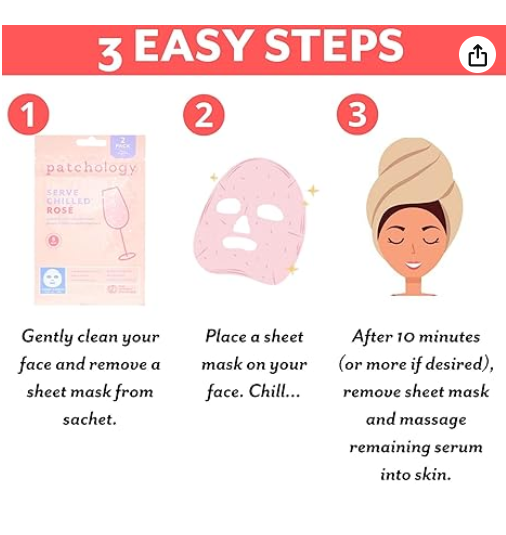 Patchology Serve Chilled Rosé Facial Sheet Mask (2 pack)