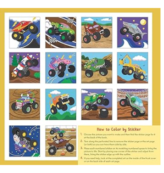 My First Color-by-Sticker Book - Monster Trucks