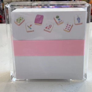 Large Mahjong Tiles Desk Set with pink ribbon