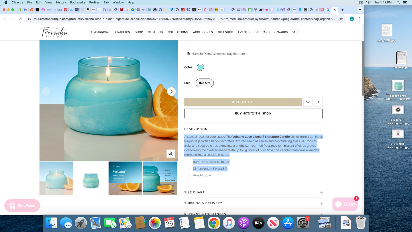 Volcano Artisan Luce d' Almafi Signature Candle 19oz