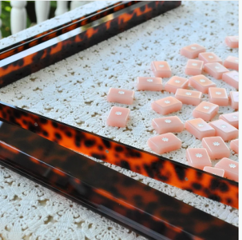 Hawksbill Heritage Mahjong Rack and Pusher, Set of 4