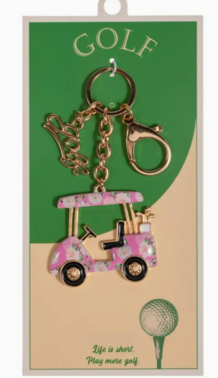 Gold Golf Keychain