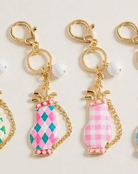 Gold Golf Keychain