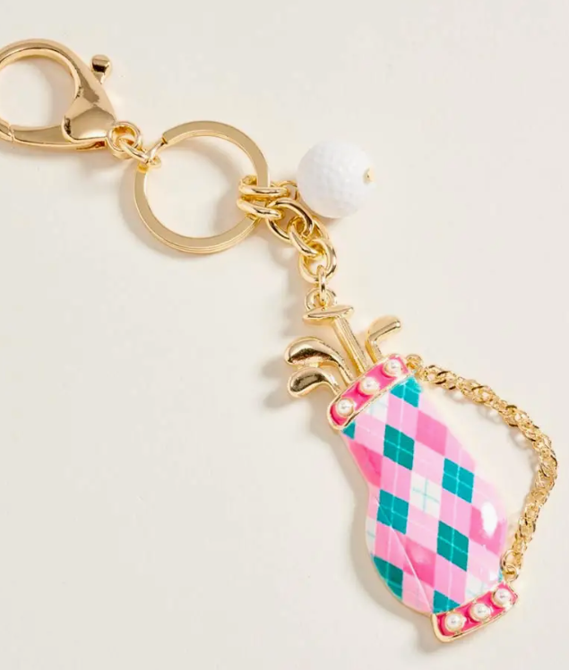 Gold Golf Keychain