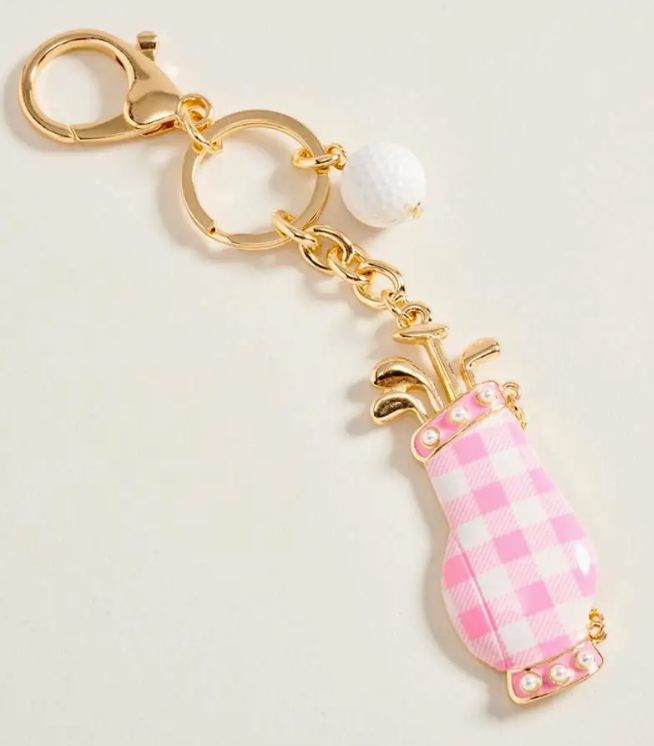 Gold Golf Keychain