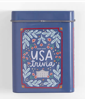 USA Trivia Game - Deck of Cards + Storage Tin